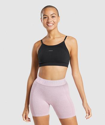 Staniki Sportowe Damskie Gymshark Flex Z Paskami Czarne Szare | PL 2997SGL